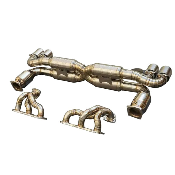 Porsche 991 Turbo S Full Titanium Valved X-Pipe Race Exhaust System