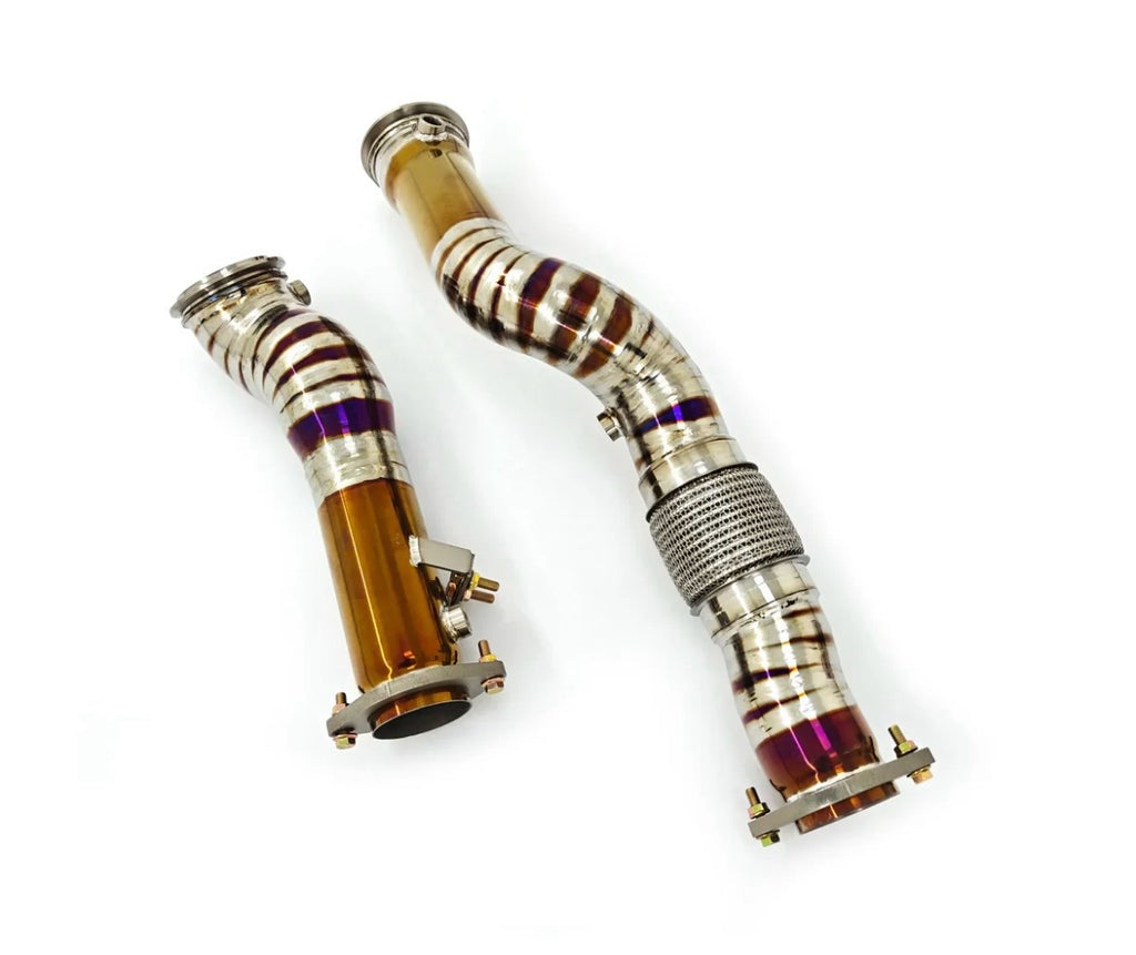 BMW G80/G82 Titanium Catless Downpipes w/ Upgraded Heat Shield