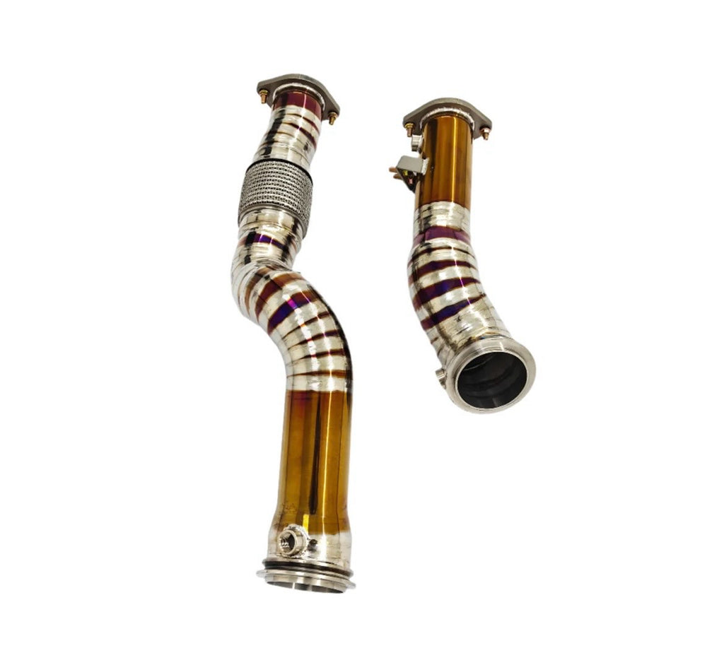 BMW G80/G82 Titanium Catless Downpipes w/ Upgraded Heat Shield