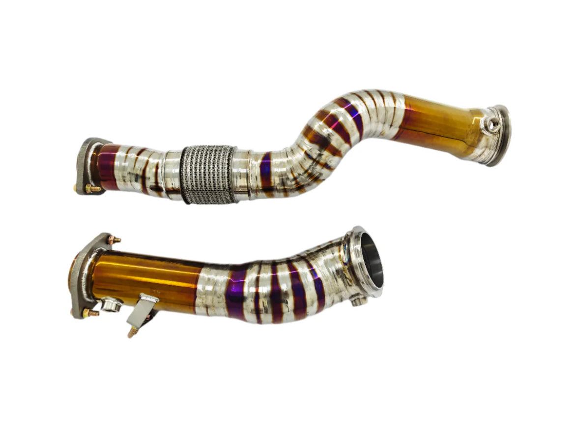 BMW G80/G82 Titanium Catless Downpipes w/ Upgraded Heat Shield