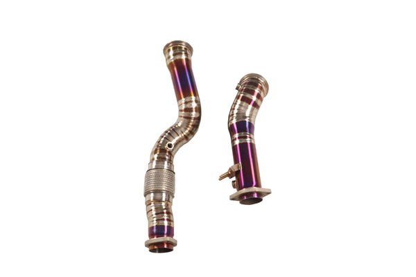 BMW S58 Titanium Catless Downpipes w/ Upgraded Heat Shield