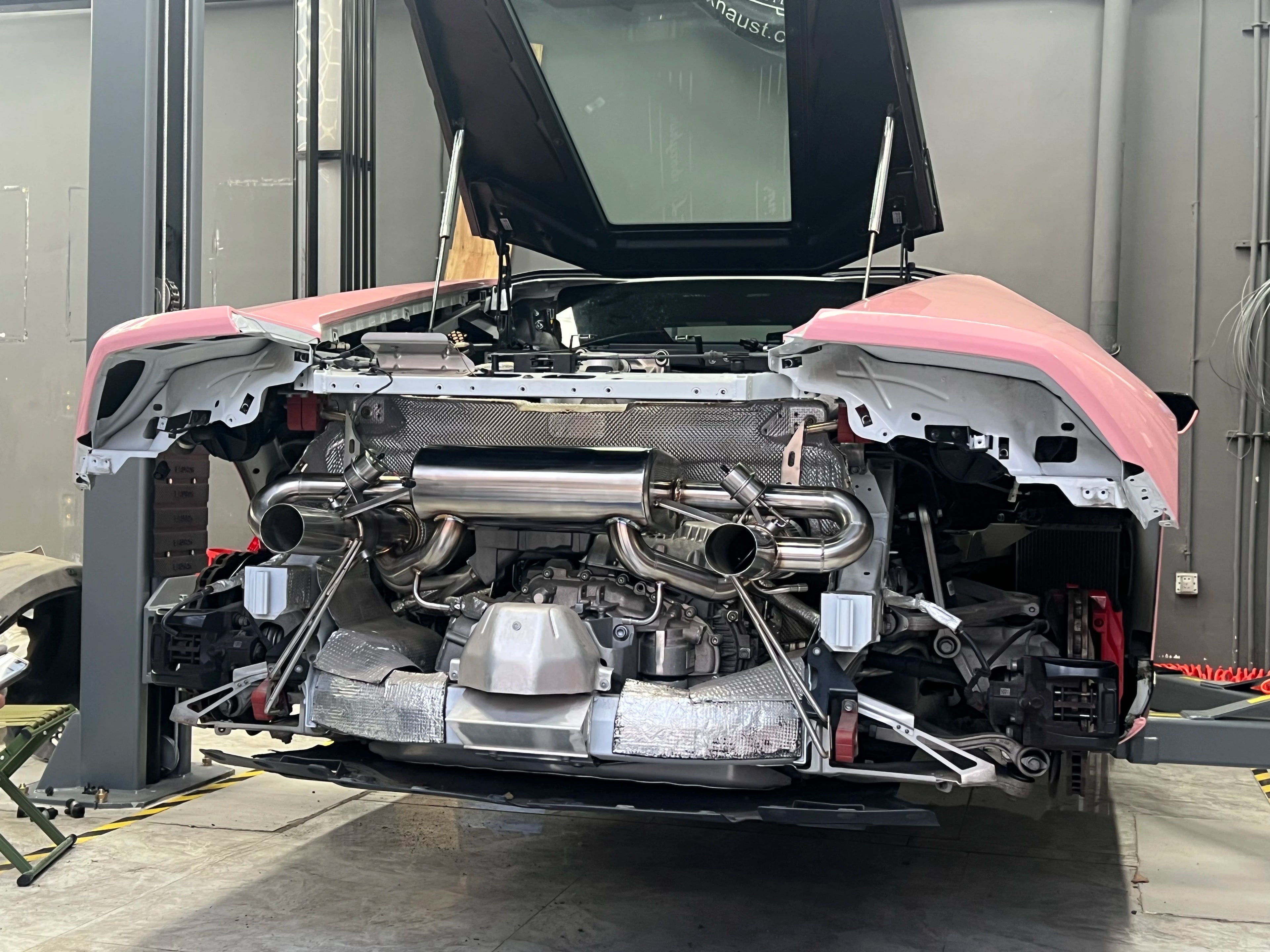 Lamborghini huracan EVO/STO Stainless Steel Catback Valved X-Pipe Exhaust w/ Muffler