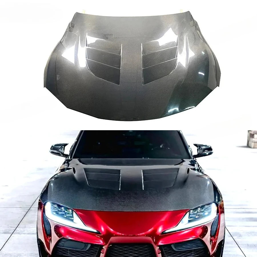 TOYOTA MK5 SUPRA Carbon Fiber off-kilter Vented Hood