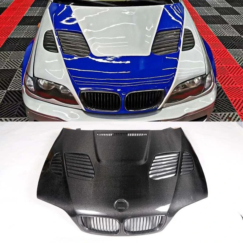 BMW E46 Carbon Fiber GTR Style Hood