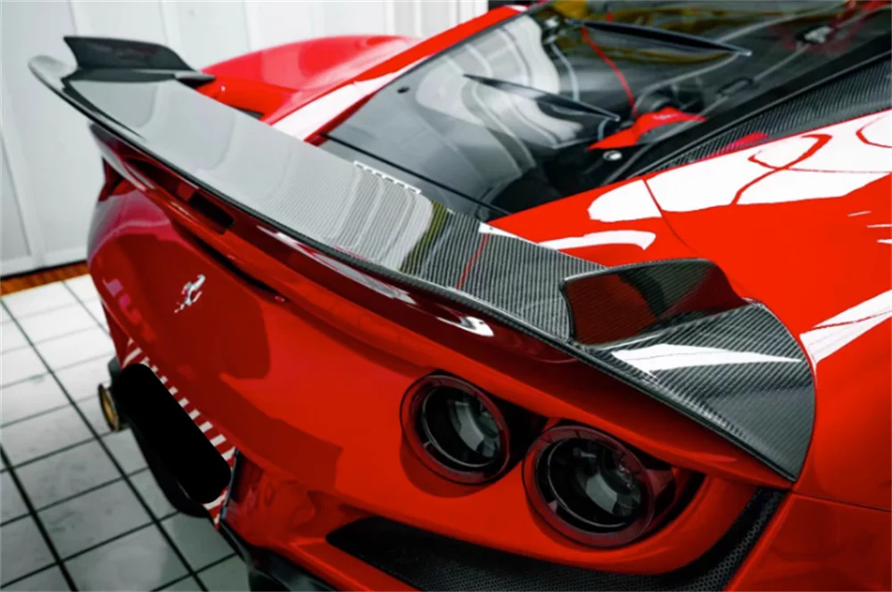 Ferrari F8 Dry Carbon Fiber PK Style Wing