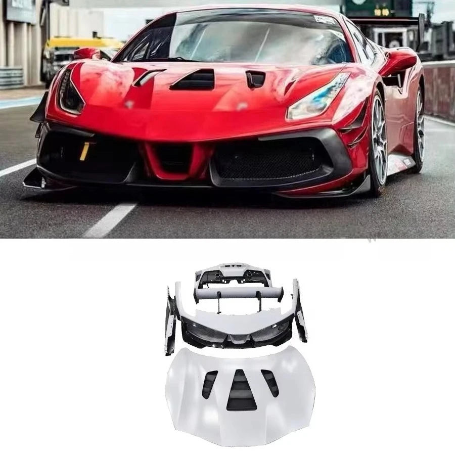 Ferrari 488 Partial Dry Carbon Fiber Evo Style Body Kit