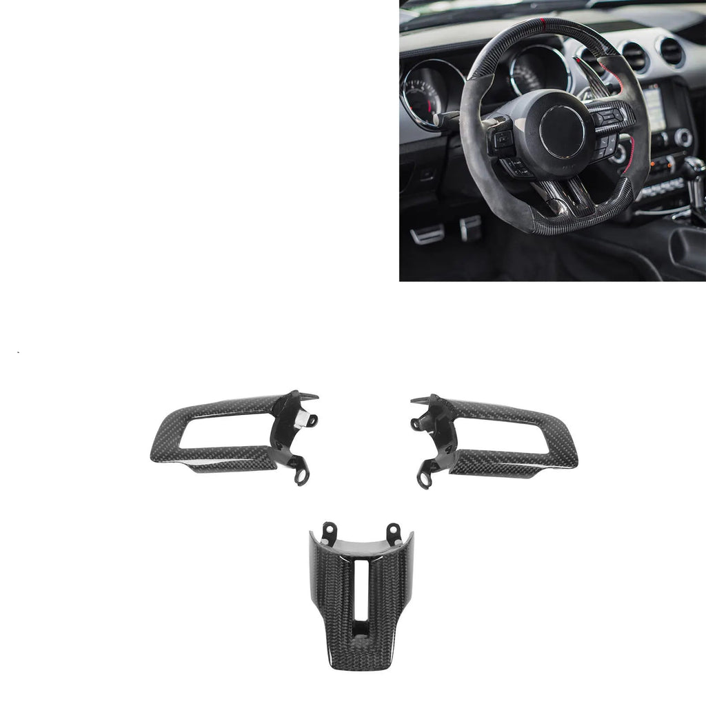 FORD S550 MUSTANG Carbon Fiber Steering Wheel Control Button Trim