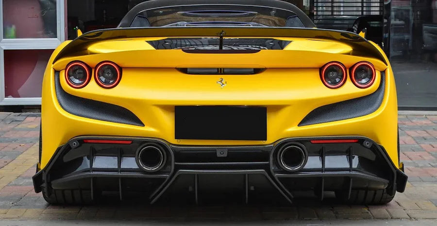 FERRARI F8 Dry Carbon Fiber PT Style Rear Diffuser